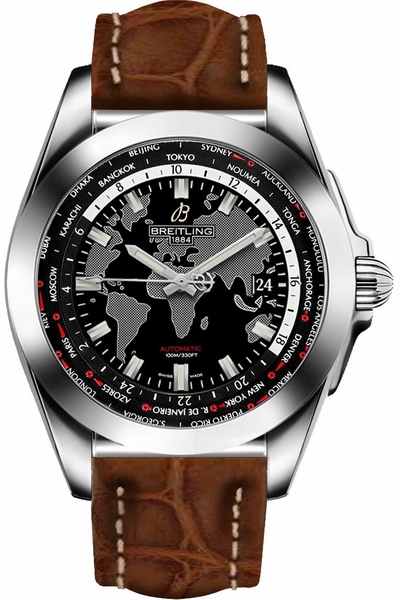 Breitling Galactic Unitime Trophy Black Dial Men’s Watch WB3510U4/BD94-500P