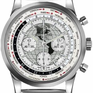 Breitling Transocean Chronograph Unitime Polar White Dial Men’s Watch AB0510U0/A790-152A