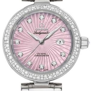 Omega De Ville Ladymatic Pearl Pink Dial & Diamond Women’s Luxury Watch 425.35.34.20.57.001