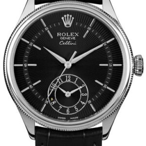 Rolex Cellini Dual Time Black Dial Men’s Watch 50529