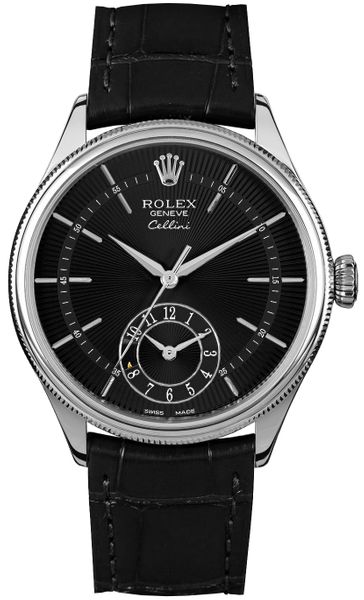 Rolex Cellini Dual Time Black Dial Men’s Watch 50529