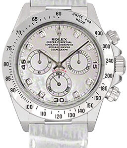 Rolex Cosmograph Daytona White Leather Strap Watch 116519