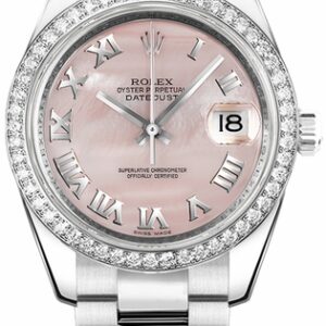 Rolex Datejust 31 Pink Roman Numeral Oyster Bracelet Watch 178384