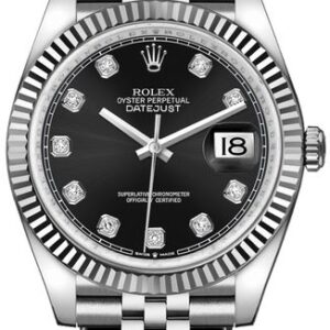 Rolex Datejust 36 Black Dial Diamond Luxury Watch 126234