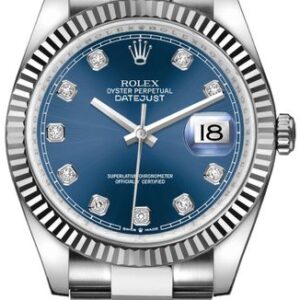 Rolex Datejust 36 Blue Dial Set with Diamonds Luxury Watch 126234