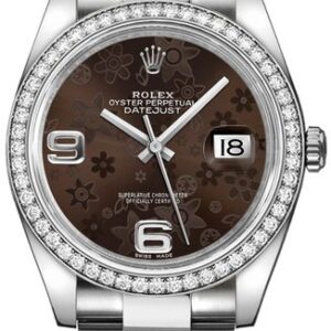 Rolex Datejust 36 Brown Floral Dial Watch 116244