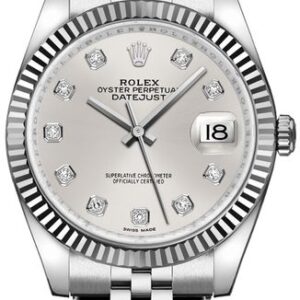 Rolex Datejust 36 Silver Diamond Dial Watch 116234