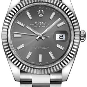 Rolex Datejust 41 Oystersteel Rhodium Men’s Watch 126334