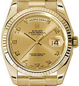 Rolex Day-Date 36 18K Yellow Gold Watch 118238