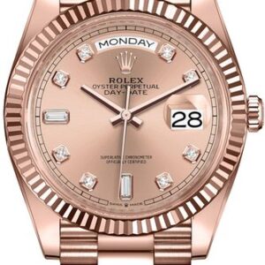 Rolex Day-Date 36 18k Everose Gold Women’s Watch 128235