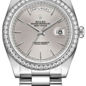 Rolex Day-Date 36 18k White Gold Women’s Luxury Watch 128349RBR