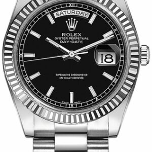 Rolex Day-Date 36 Black Dial Watch 118239