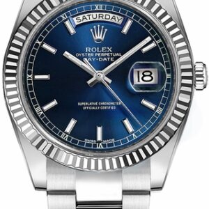 Rolex Day-Date 36 Blue Dial Oyster Bracelet Watch 118239