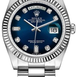 Rolex Day-Date 36 Blue Ombre Diamond Dial Men’s Watch 128239