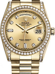 Rolex Day-Date 36 Champagne Diamond Watch 118388