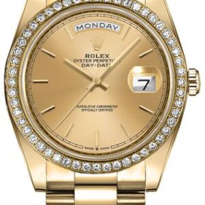 Rolex Day-Date 36 Champagne Index Dial Women’s Watch 128348RBR