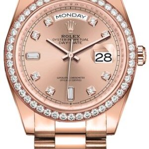 Rolex Day-Date 36 Diamond Bezel Women’s Watch 128345RBR