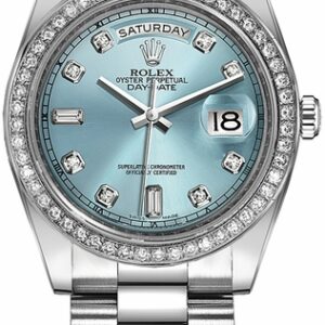 Rolex Day-Date 36 Diamond Ice Blue Watch 118346