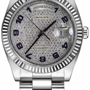 Rolex Day-Date 36 Diamond Pave Dial Gold Watch 118239