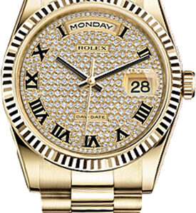 Rolex Day-Date 36 Diamond Pave Watch 118238