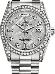 Rolex Day-Date 36 Diamond White Gold President Bracelet Watch 118389