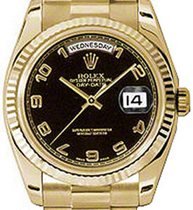 Rolex Day-Date 36 Fluted Bezel Gold Watch 118238