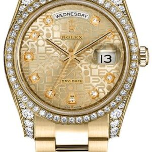 Rolex Day-Date 36 Gold Diamond Swiss Watch 118388