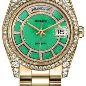 Rolex Day-Date 36 Green Dial Yellow Gold Watch 118388