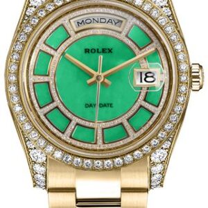 Rolex Day-Date 36 Green Diamond Dial Oyster Bracelet Watch 118388