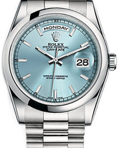 Rolex Day-Date 36 Ice Blue Dial Watch 118206