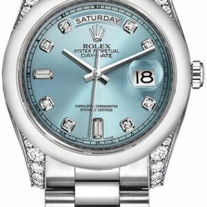 Rolex Day-Date 36 Ice Blue Diamond Platinum Watch 118296