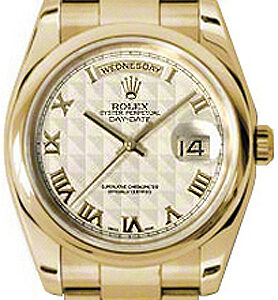 Rolex Day-Date 36 Ivory Dial Gold Watch 118208