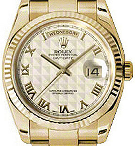 Rolex Day-Date 36 Ivory Dial Gold Watch 118238