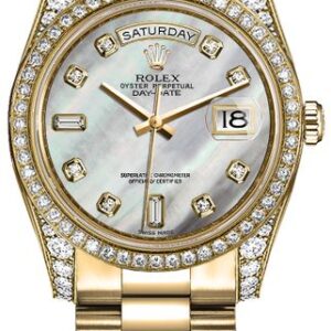 Rolex Day-Date 36 Mother of Pearl Diamond Dial President Bracelet Watch 118388