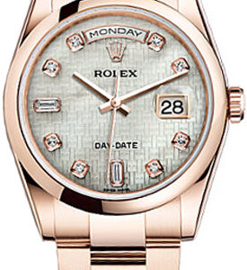 Rolex Day-Date 36 Mother of Pearl Diamond Dial Watch 118205