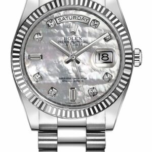 Rolex Day-Date 36 Mother of Pearl Diamond Watch 118239