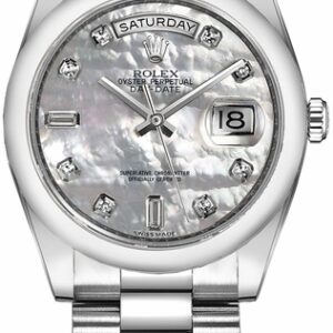 Rolex Day-Date 36 Mother of Pearl Platinum Watch 118206