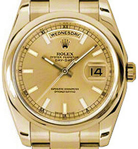 Rolex Day-Date 36 Oyster Bracelet Gold Watch 118208