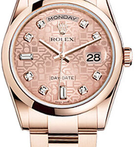 Rolex Day-Date 36 Pink Jubilee Dial Watch 118205