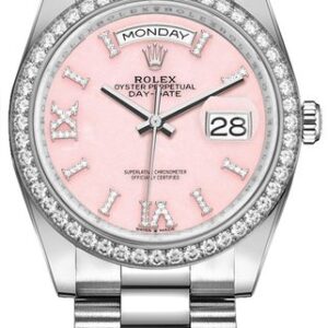 Rolex Day-Date 36 Pink Opal Diamond Women’s Watch 128349RBR