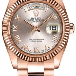 Rolex Day-Date 36 Pink Roman Numeral Everose Gold Watch 118235