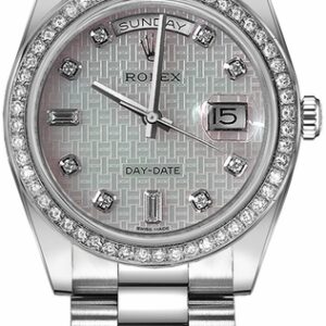 Rolex Day-Date 36 Platinum Diamond Men’s Watch 118346