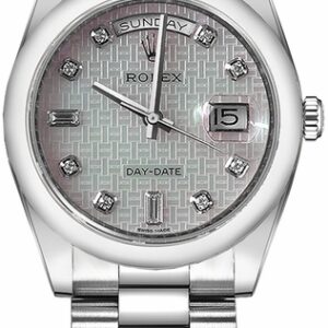 Rolex Day-Date 36 Platinum Mother of Pearl Watch 118206