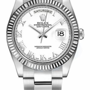 Rolex Day-Date 36 Silver Dial White Gold Watch 118239