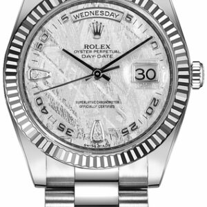 Rolex Day-Date 36 Solid 18K White Gold Diamond Watch 118239