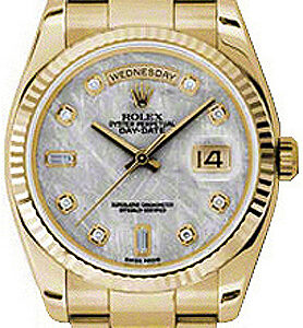 Rolex Day-Date 36 Swiss Yellow Gold Watch 118238