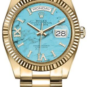 Rolex Day-Date 36 Turquoise Dial Women’s Watch 128238