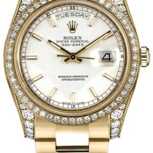 Rolex Day-Date 36 White Dial Solid Gold Watch 118388