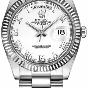 Rolex Day-Date 36 White Roman Numeral Gold Watch 118239