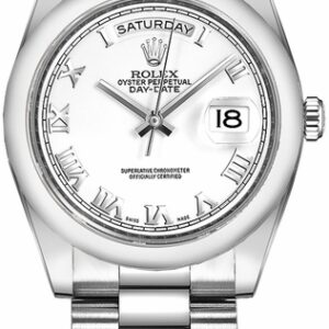 Rolex Day-Date 36 White Roman Numeral Watch 118206